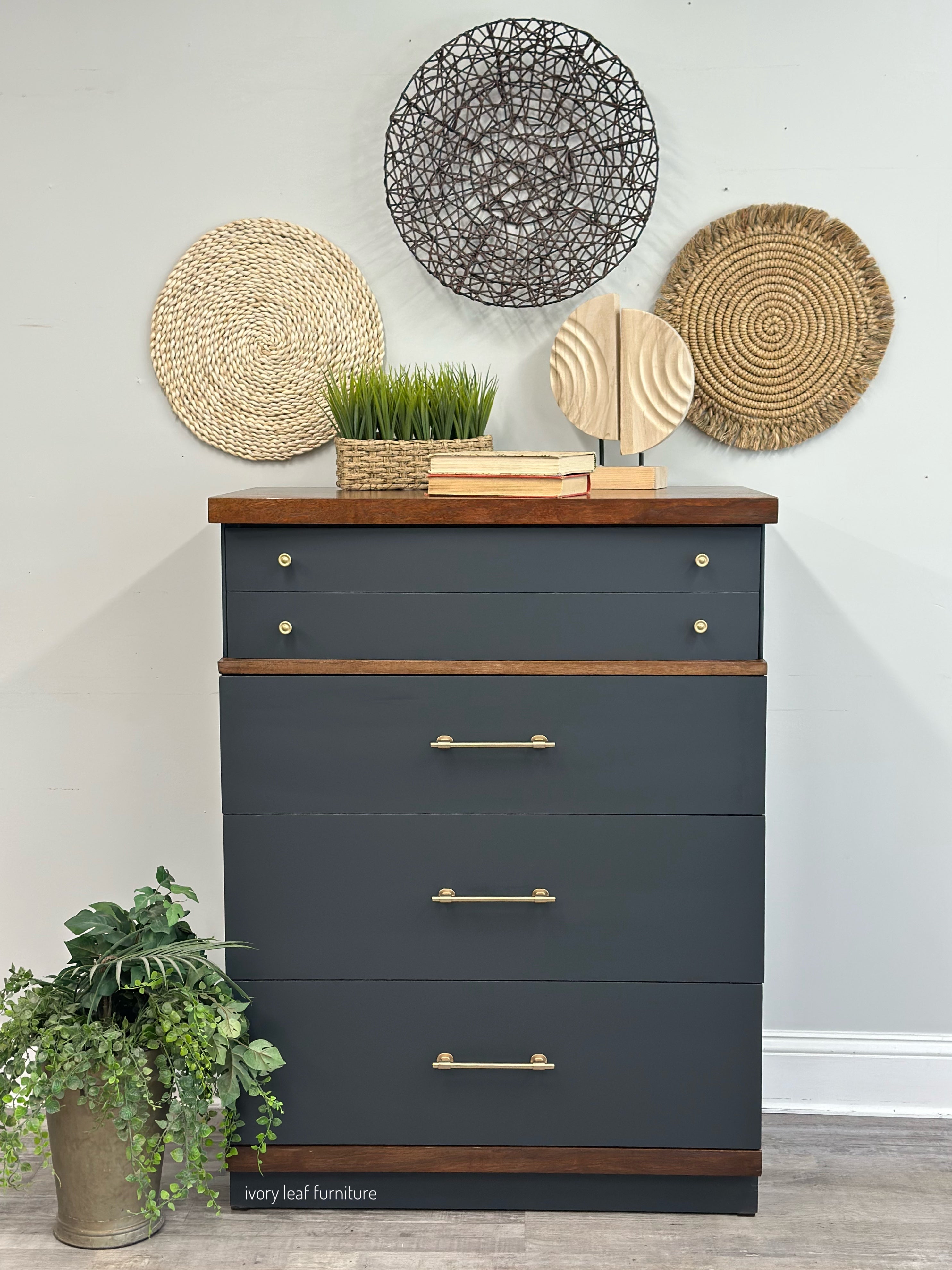 Harmony House Walnut MCM Chest of Drawers