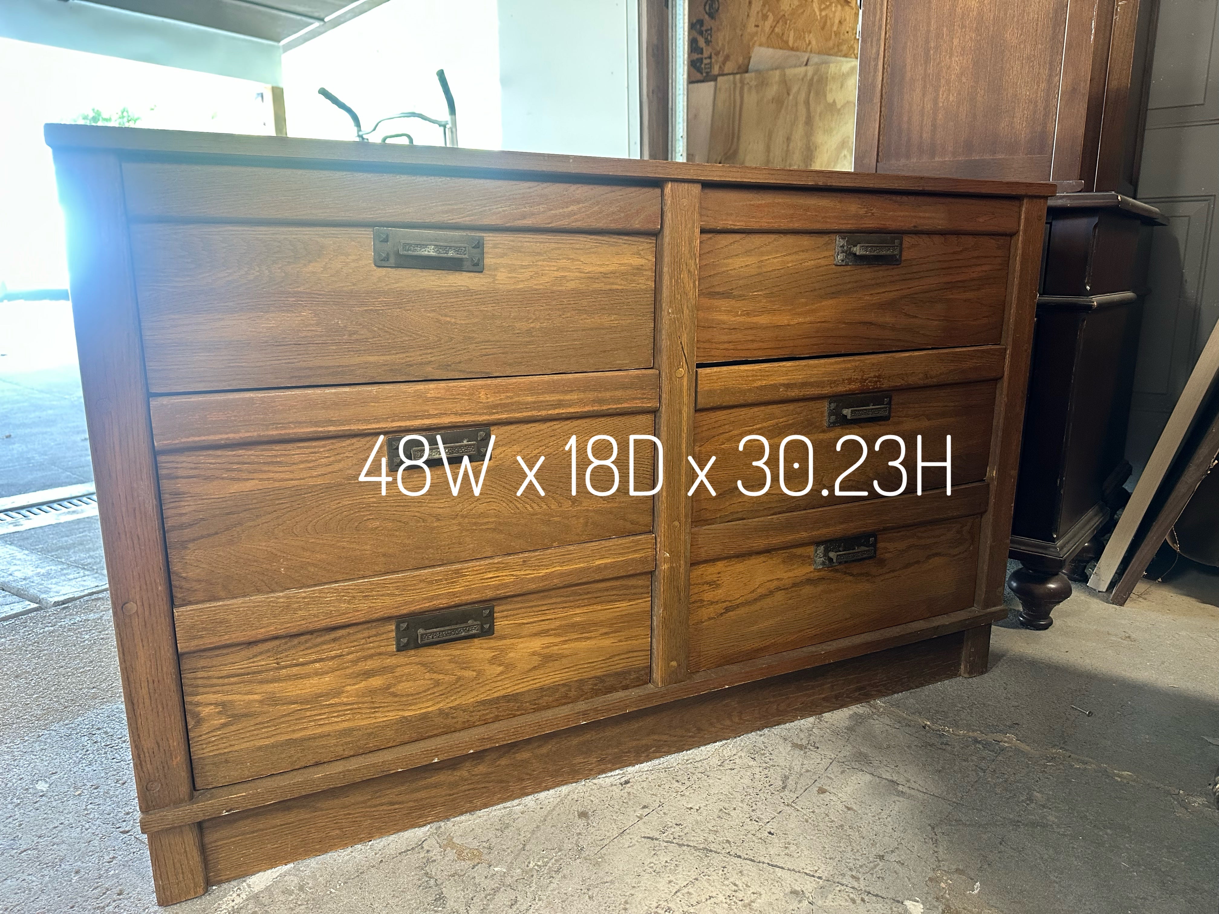 Oak 6 Drawer Dresser