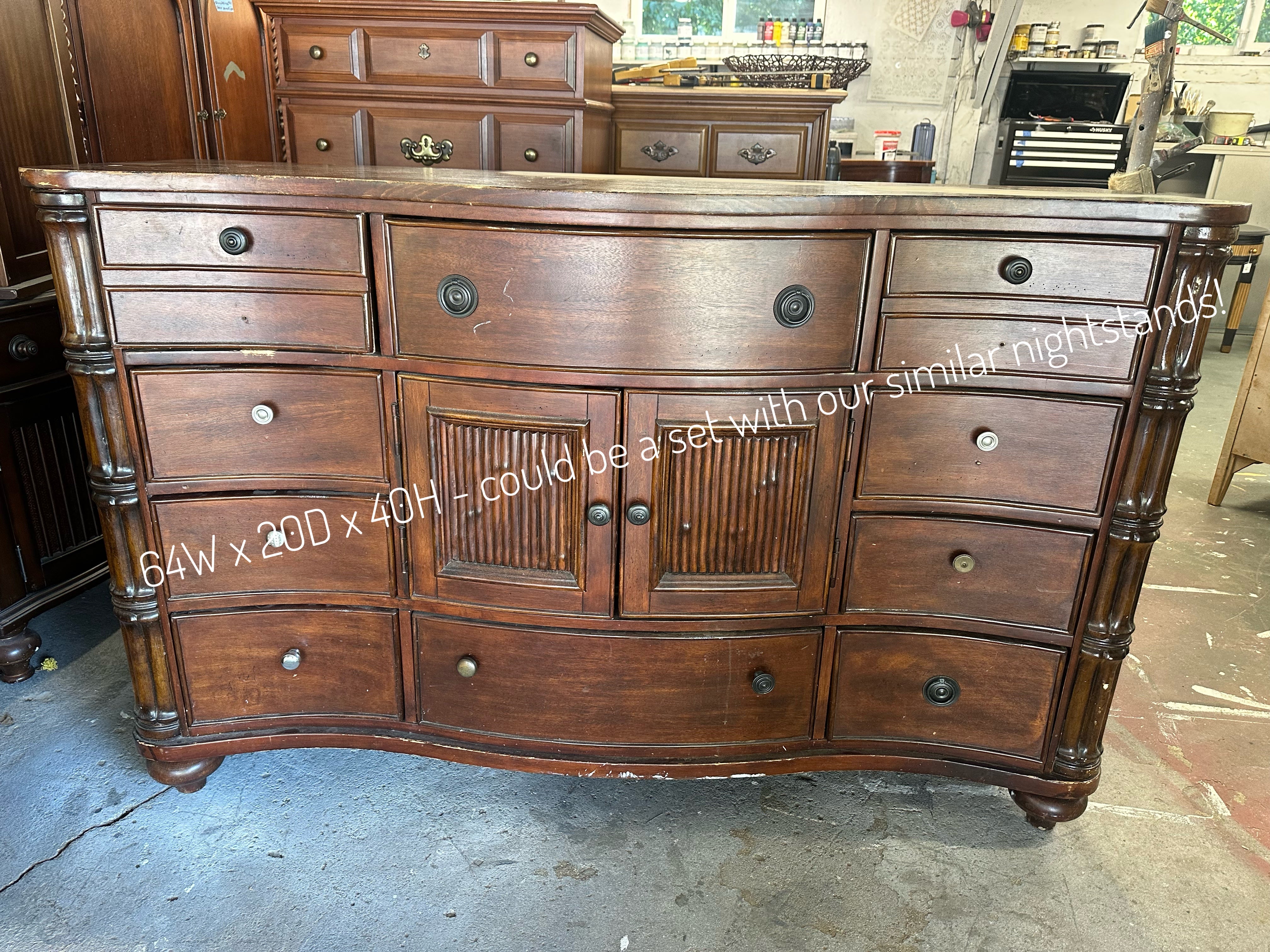 Large Bow Front Dresser