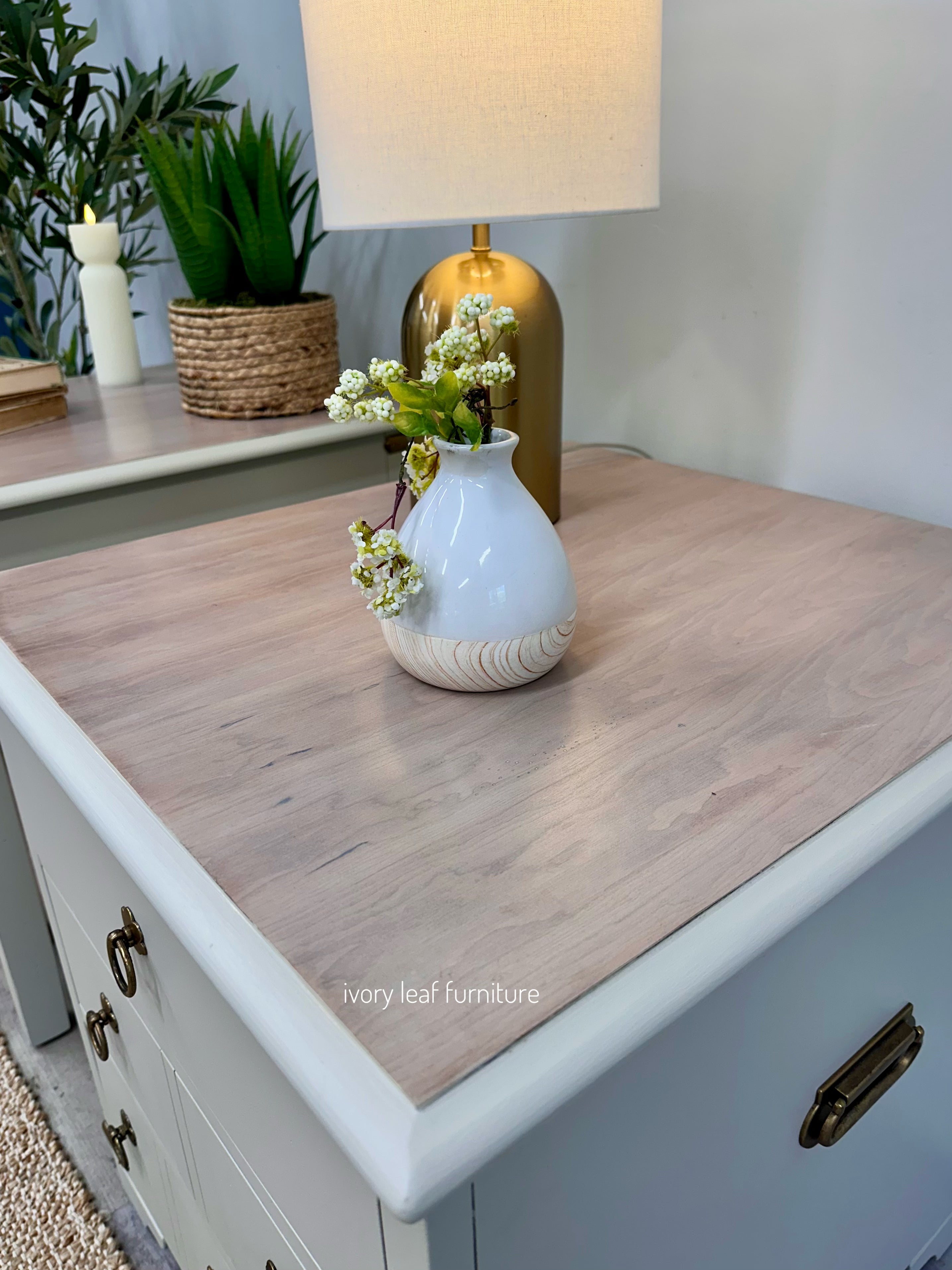 Oversized Matching Bedroom Side Tables – Professionally Refinished 🤍