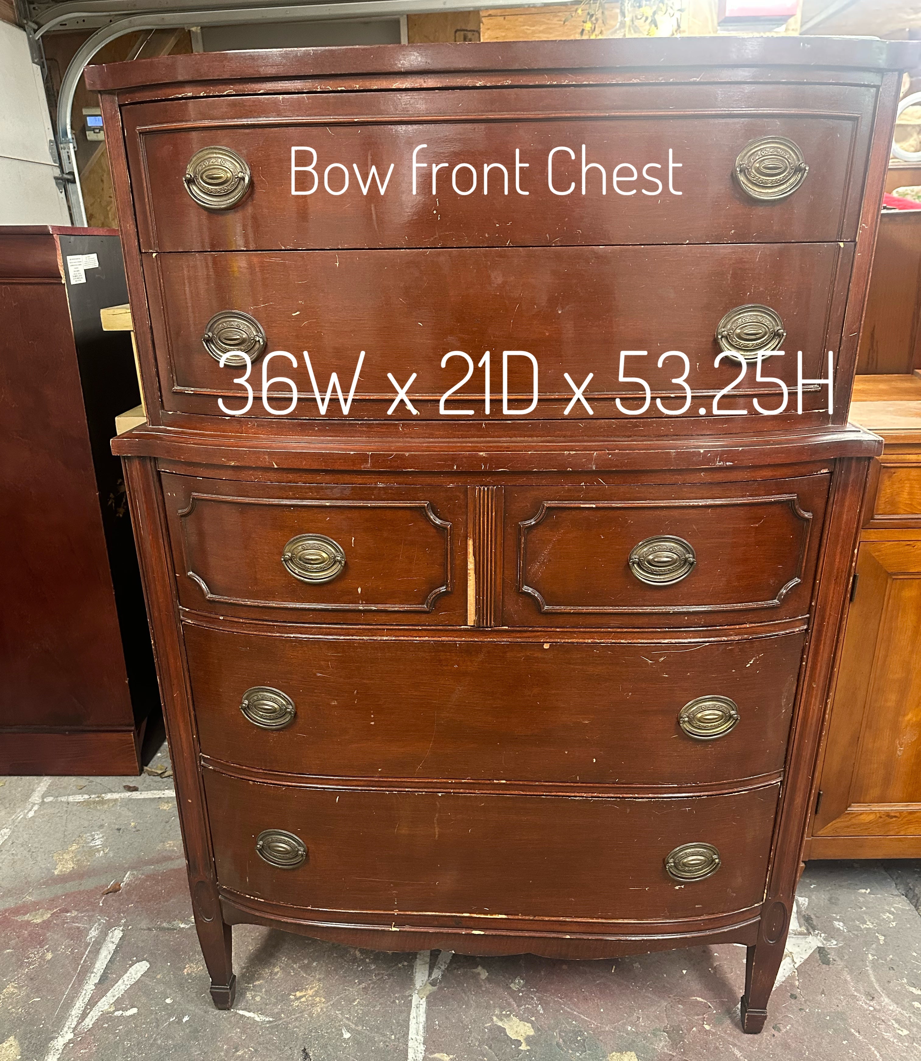 Chest on Chest Bowfront Dresser