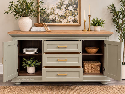 Refinished Solid Wood Buffet / Sideboard – Eucalyptus & Natural Wood