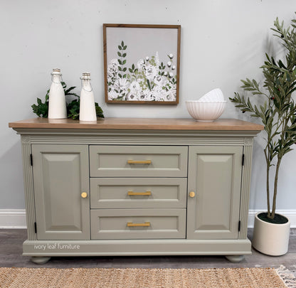 Refinished Solid Wood Buffet / Sideboard – Eucalyptus & Natural Wood