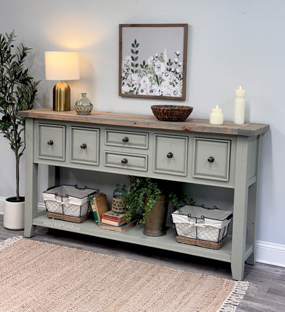 Solid Wood Eucalyptus Buffet Console Table