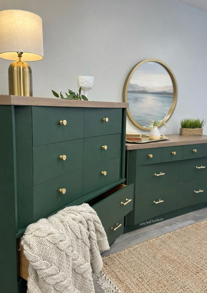 Solid Wood 5 Drawer Chest + 6 Drawer Dresser | Dovetail Construction