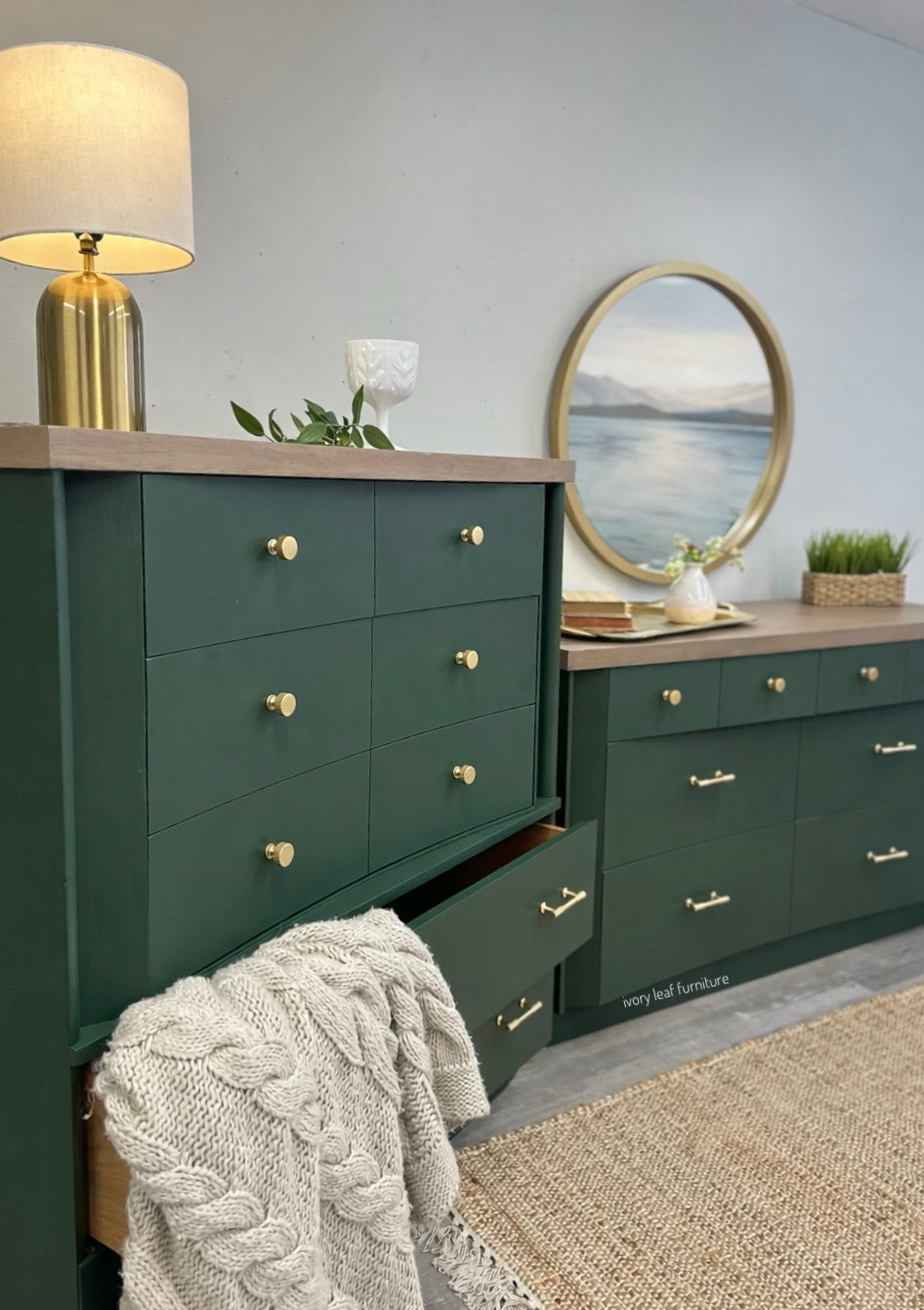 Solid Wood 5 Drawer Chest + 6 Drawer Dresser | Dovetail Construction