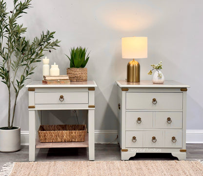 Oversized Matching Bedroom Side Tables – Professionally Refinished 🤍