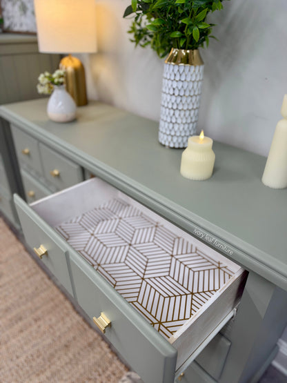 Sage Green Coordinating Chest of Drawers + Dresser Set