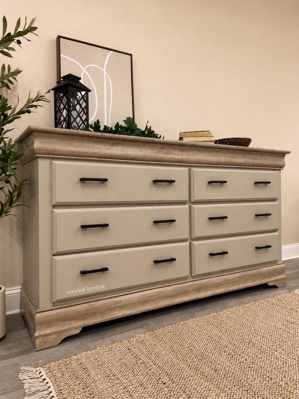 Neutral 6 Drawer Dresser