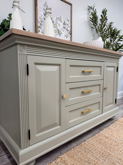 Refinished Solid Wood Buffet / Sideboard – Eucalyptus & Natural Wood