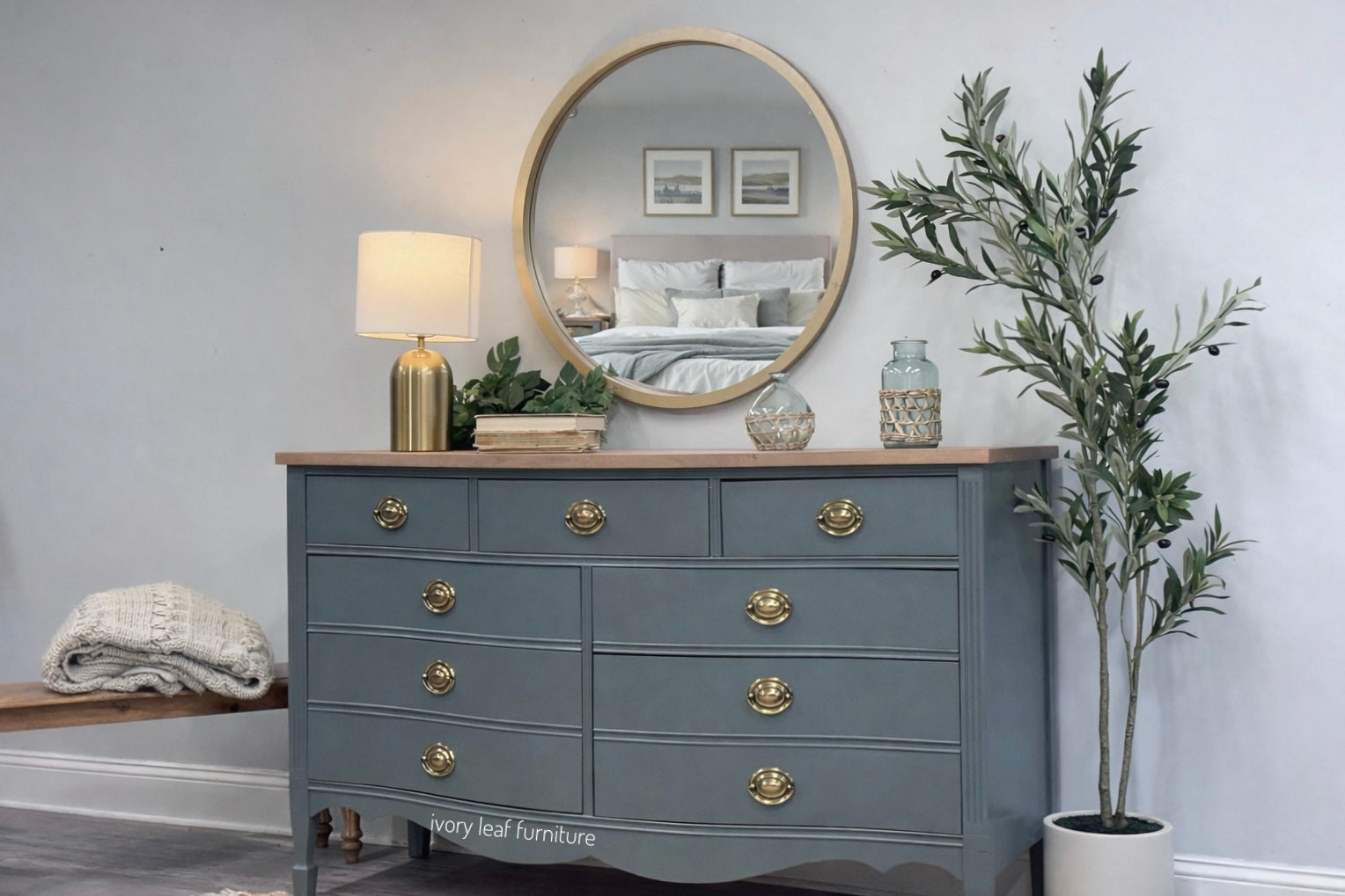Harmony House 7 Drawer Bow front Dresser