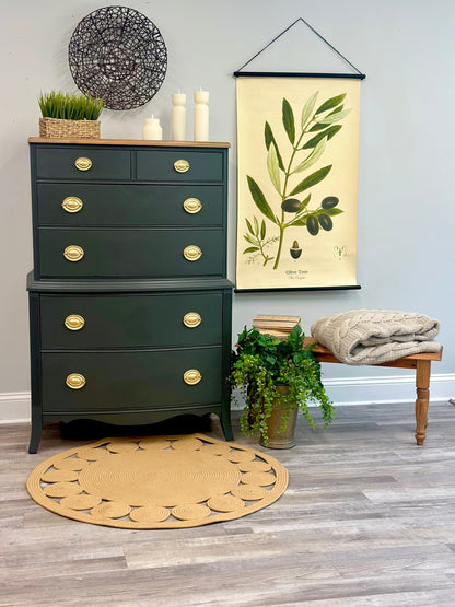 🌿Elegant Bowfront Dresser | Wellington Green + Vintage Charm