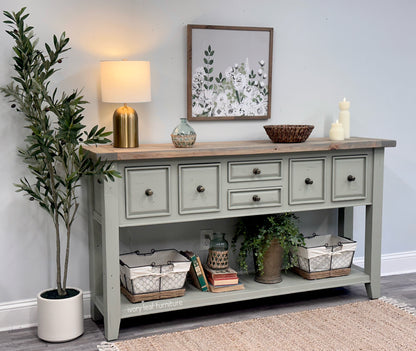 Solid Wood Eucalyptus Buffet Console Table
